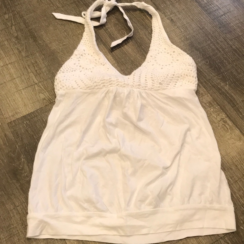 Victoria Secret Knitted /Cotton White Halter Top